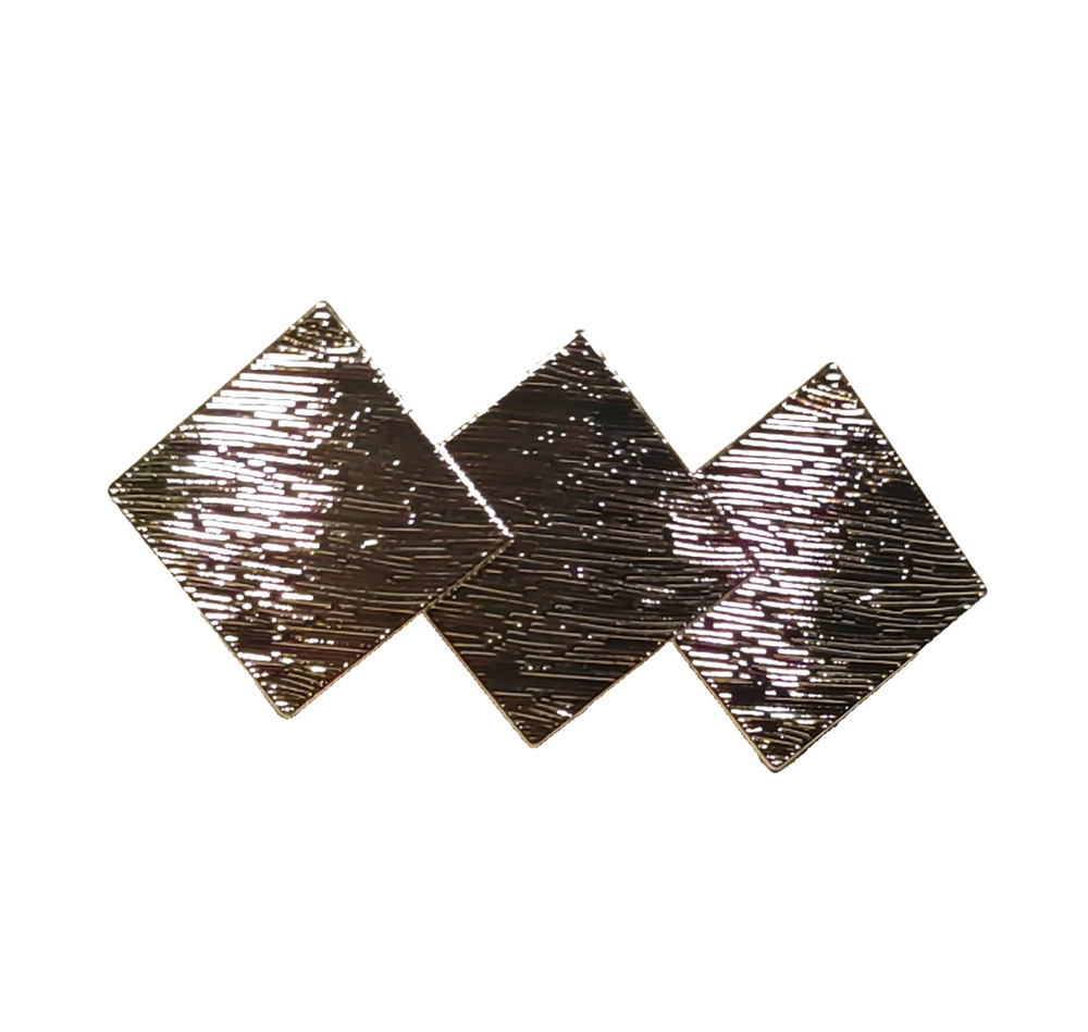 Hair Barrette Tension Clip Gold Tone Squares Dynamic Science